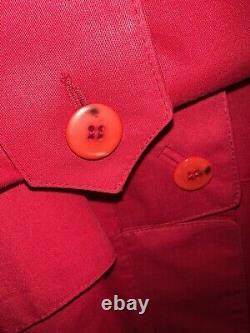 Manteau trench London Fog vintage rare rouge ceinturé doublé résistant à l'eau 1x / 16