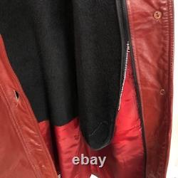 Manteau trench en cuir Cordovan vintage entièrement doublé taille 8