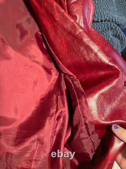 Manteau trench en cuir rouge vintage taille M