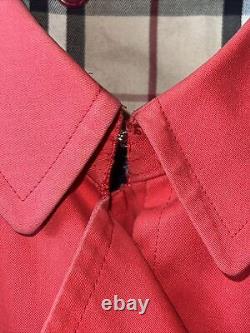 Manteau trench vintage Burberry pour femme des années 80 avec doublure à carreaux Nova rouge, taille 10/12