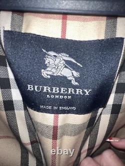 Manteau trench vintage Burberry pour femme des années 80 avec doublure à carreaux Nova rouge, taille 10/12