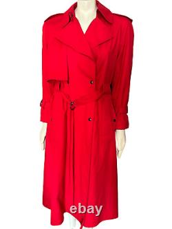 Manteau trench vintage pour femme Rain Cheetahs de 1970 en rouge avec boutons, taille 8