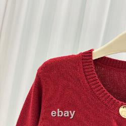 Manteau tricoté rouge vintage pour femme de Thom Browne