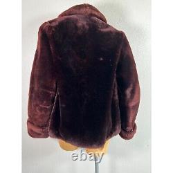 Manteau veste vintage pour femme en rouge bordeaux avec poches solides des années 50 Annis Furs USA S