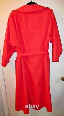 Manteau vintage Trigere Rouge Trench-coat avec ceinture Taille 14 pour femmes