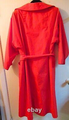 Manteau vintage Trigere Rouge Trench-coat avec ceinture Taille 14 pour femmes