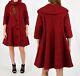 Manteau Vintage Des Années 50 En Laine Rouge Texturée à Col Wrap Pour Femme Taille S 6 8