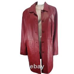 Manteau vintage en cuir rouge Wilsons avec fermeture éclair et isolation pour femmes en taille plus 3X.