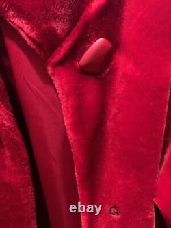 Manteau vintage rouge Donnybrook en fausse fourrure taille 16-18