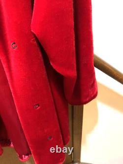 Manteau vintage rouge Donnybrook en fausse fourrure taille 16-18