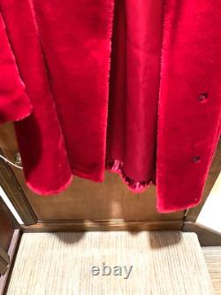 Manteau vintage rouge Donnybrook en fausse fourrure taille 16-18