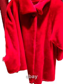 Manteau vintage rouge Donnybrook en fausse fourrure taille 16-18