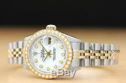 Mesdames Rolex Authentique Quickset Deux Tons Or Jaune 18 Carats Et Diamants Montre En Acier