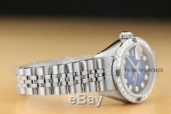 Mesdames Rolex Bleu Diamant Vignette Saphir Datejust En Or 18 Carats Et Montre En Acier