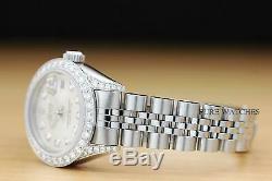 Mesdames Rolex Datejust 1.10 Ct Diamond Bezel & Cosses 18k Or Blanc Montre En Acier