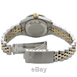 Mesdames Rolex Datejust 6917 Jubilé En Or 18 Carats / Acier Diamond Watch Cadran Rouge 1 Ct