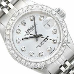 Mesdames Rolex Datejust Argent Diamant En Acier Inoxydable De L'or Blanc Cadran