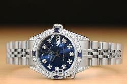 Mesdames Rolex Datejust Diamant Blanc Or & Steel Blue Diamond Cadran