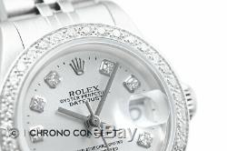 Mesdames Rolex Datejust En Or Blanc 18 Carats Et Acier Inoxydable Argent Diamant Cadran