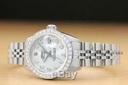 Mesdames Rolex Datejust En Or Blanc 18 Carats Et Acier Inoxydable Argent Diamond Watch