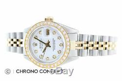 Mesdames Rolex Datejust En Or Jaune 18 Carats Et Acier Inoxydable Blanc Diamant Cadran