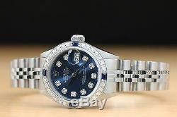 Mesdames Rolex Datejust Or Blanc 18 Carats De Diamants Sapphire Montre Rolex + Bracelet