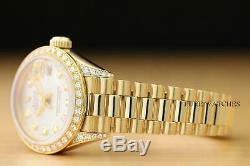 Mesdames Rolex Datejust Président Or Jaune 18 Carats Diamond Bezel & Cosses Montre