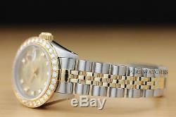 Mesdames Rolex Datejust Usine Champagne Diamond Dial 18k Gold 2 Tons Montre
