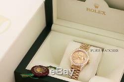 Mesdames Rolex Diamant Président Montre En Or Jaune + 1.10 Ct Diamond Bezel