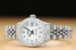 Mesdames Rolex White Diamond Dial Datejust En Or Blanc 18 Carats Et Montre En Acier Inoxydable