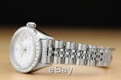 Mesdames Rolex White Diamond Dial Datejust En Or Blanc 18 Carats Et Montre En Acier Inoxydable