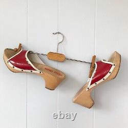 Miu Miu Vintage Clogs Sandals Eur 39 Blanc Rouge