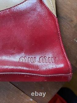 Miu Miu Vintage En Cuir Rouge Embrayage Sac De Purse