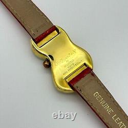 Montre fondue Softwatch Vintage Gold EXAEQUO, Salvatore Dali, bracelet en cuir rouge, 92010.