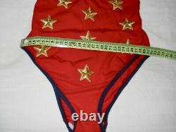 Moschino Mare Vintage 90s Italien Suivi Rare Red Star Bodysuit Une Pièce 42