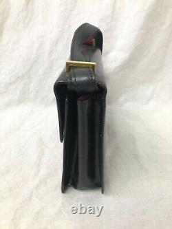 Moschino Redwall Rouge Noir Cuir Or Ton Coeur Sac Épaule Vintage