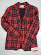 Nouveau Pendleton Vintage Taille 12 Femme Rouge Plaid Tartan Laine Blazer Veste Nwt