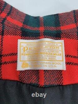 NOUVEAU Pendleton Vintage Taille 12 Femme Rouge Plaid Tartan Laine Blazer Veste NWT