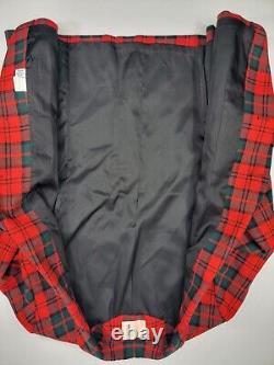 NOUVEAU Pendleton Vintage Taille 12 Femme Rouge Plaid Tartan Laine Blazer Veste NWT