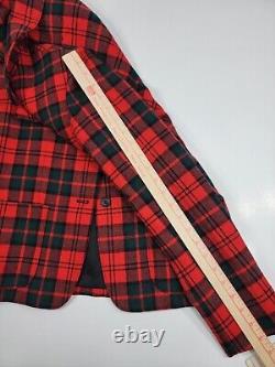 NOUVEAU Pendleton Vintage Taille 12 Femme Rouge Plaid Tartan Laine Blazer Veste NWT