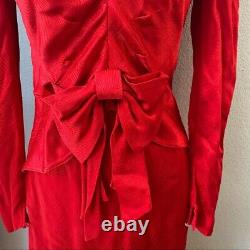 Nolan Miller Dynasty Collection 1980s Vintage Robe Rouge Femme 6