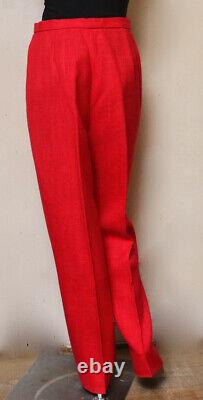 Pantalon Halston Vintage En Lin Rouge 10