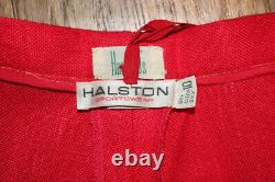 Pantalon Halston Vintage En Lin Rouge 10