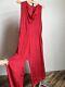 Pantalon De Pyjama-sarouel En Soie Rouge Vintage Des Années 1930 Pour La Plage, Rare Et Orné De Décors Art Déco Pour Femme.