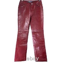 Pantalon en cuir rouge vintage 4 pantalons pour femmes Gap coupe bootcut partiellement doublés