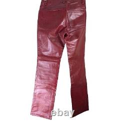 Pantalon en cuir rouge vintage 4 pantalons pour femmes Gap coupe bootcut partiellement doublés