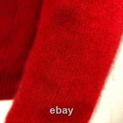Pull en cachemire rouge vintage Neiman Marcus pour femmes, taille S petite