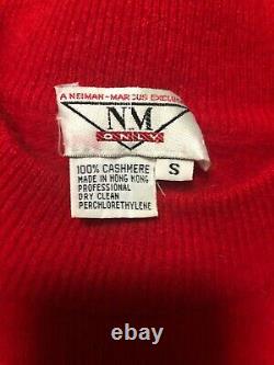 Pull en cachemire rouge vintage Neiman Marcus pour femmes, taille S petite