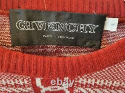 Pull rouge vintage Givenchy pour femmes, taille grande, taille étroite, lisez la description