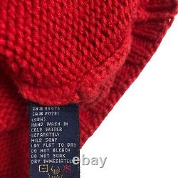 Pull vintage Tommy Hilfiger pour femme taille M rouge avec inscription tricotée col montant années 90 Y2K